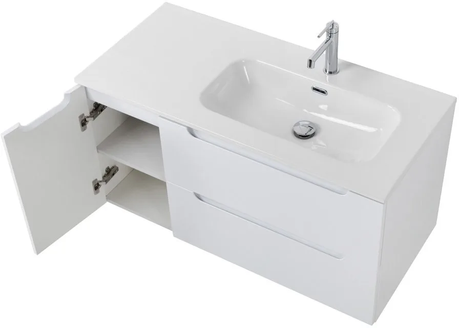 Тумба под раковину без столешницы BelBagno Etna 100 R 2 ящика, дверца, bianco lucido Sancos — официальный сайт