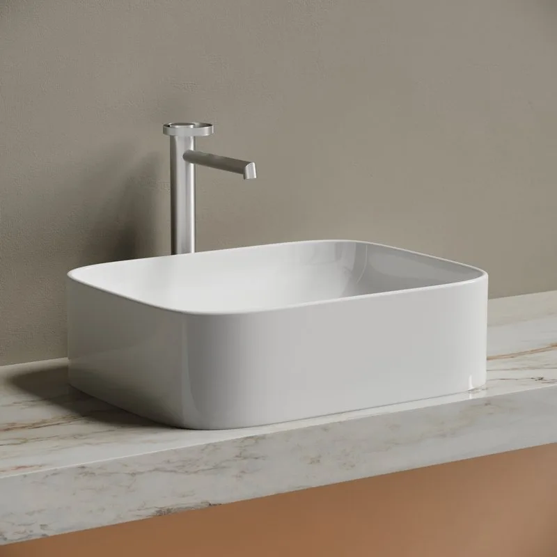 Накладная раковина Ceramicanova Element CN6052 белая глянцевая Sancos — официальный сайт