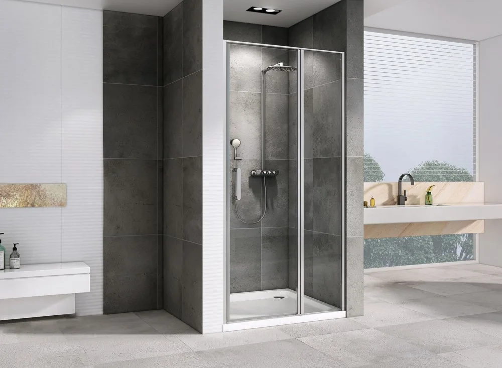 Душевая дверь в нишу Abber Sonnenstrand AG04120S 120 см, профиль хром, стекло прозрачное Sancos — официальный сайт