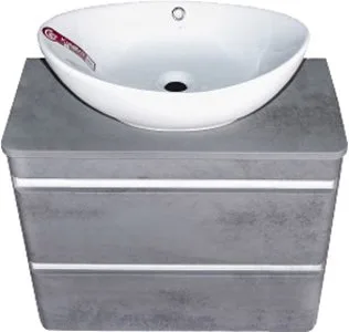 Тумба под раковину без столешницы Style Line Атлантика 80 Люкс Plus, подвесная, бетон темный