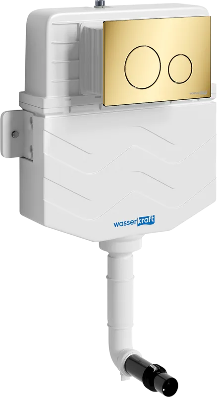 Смывной бачок скрытого монтажа Wasserkraft Aller 10TLT.031.ME.PG02, с кнопкой смыва золото Sancos — официальный сайт