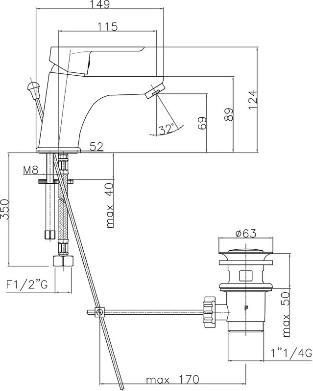 Смеситель для раковины Webert Sax Evolution SE830102560 чёрный Sancos — официальный сайт