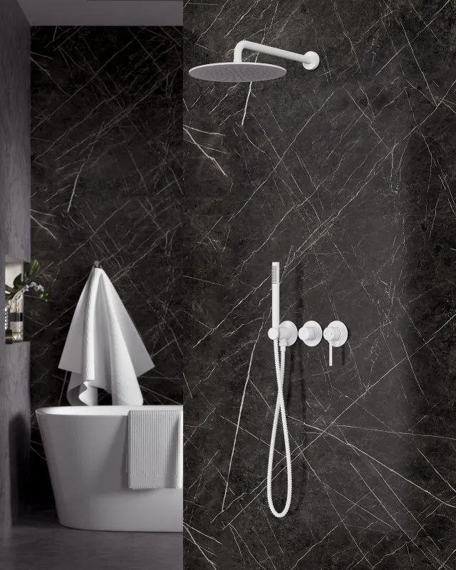 Душевой комплект Timo Saona SX-2349/16SM, С ВНУТРЕННЕЙ ЧАСТЬЮ, матовый белый Sancos — официальный сайт