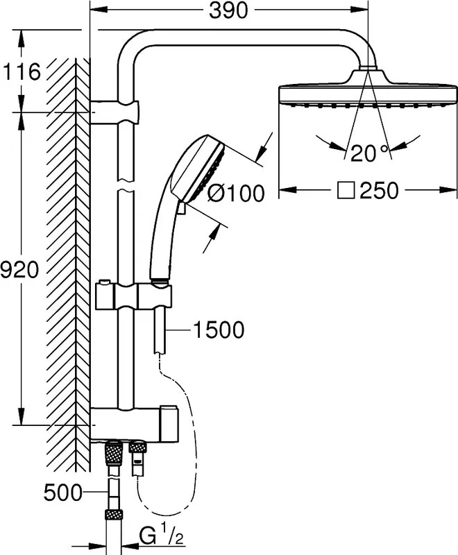 Душевая стойка Grohe Tempesta Cosmopolitan System 250 Tempesta Cosmopolitan System 250 26694000 Sancos — официальный сайт