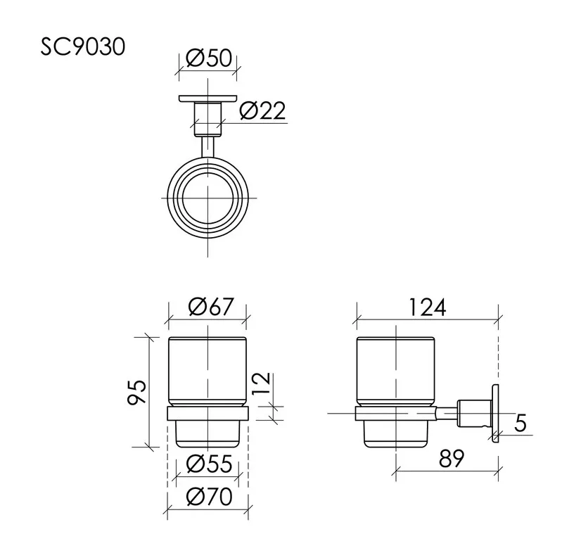 Стакан для ванной Sancos Base SC9030GG вороненая сталь Sancos — официальный сайт