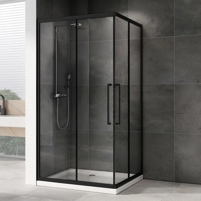Душевой уголок Abber Schwarzer Diamant AG02128BH 120x80, профиль черный, стекло прозрачное Sancos — официальный сайт