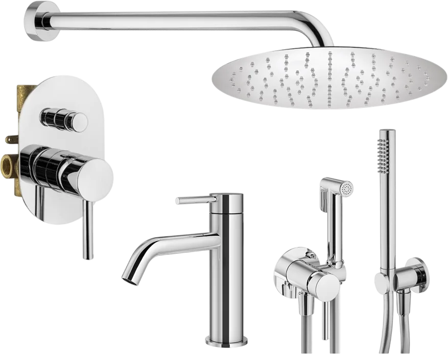 Комплект для ванной Plumberia Selection Ixo KITZXO15CR53 С ВНУТРЕННЕЙ ЧАСТЬЮ, хром Sancos — официальный сайт