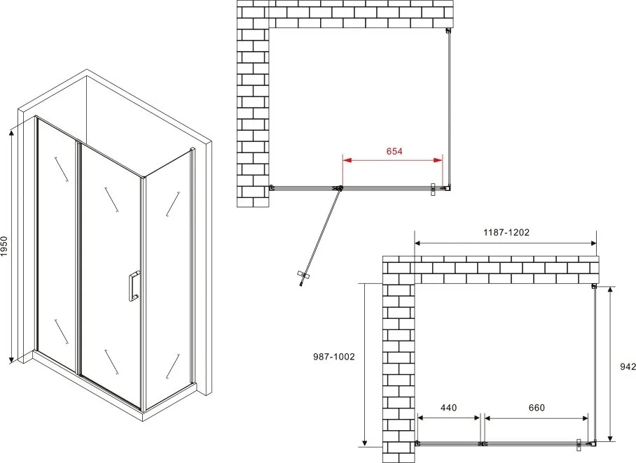 Душевой уголок Abber Sonnenstrand AG04120BS-S100B 120x100, профиль черный, стекло прозрачное Sancos — официальный сайт