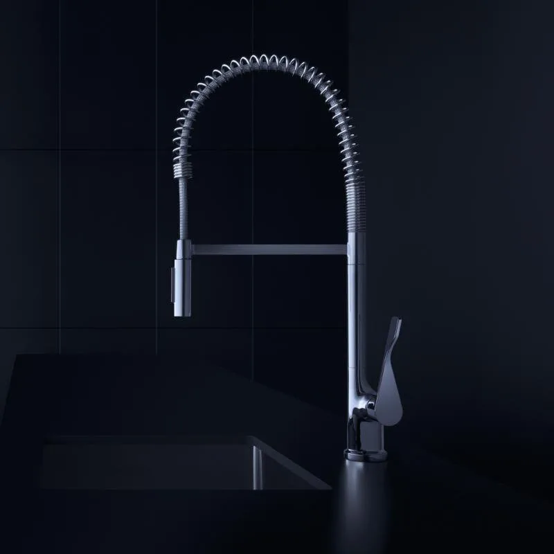 Смеситель для кухни Axor Citterio Semi-Pro 39840000 хром, с гибким изливом Sancos — официальный сайт