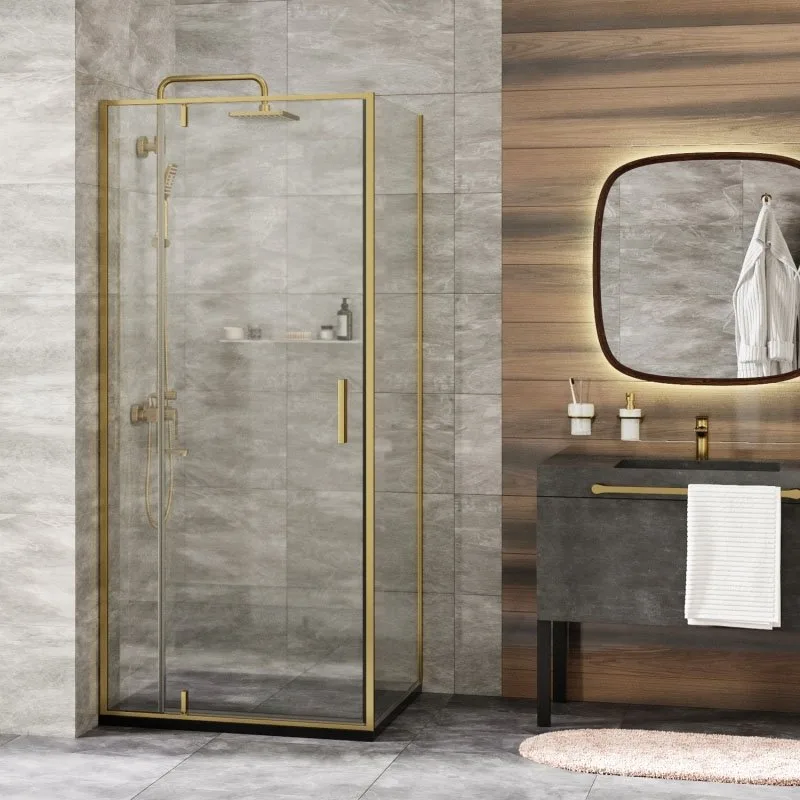 Душевой уголок Wasserkraft Aisch 55P20 90x80, профиль золотой матовый Sancos — официальный сайт