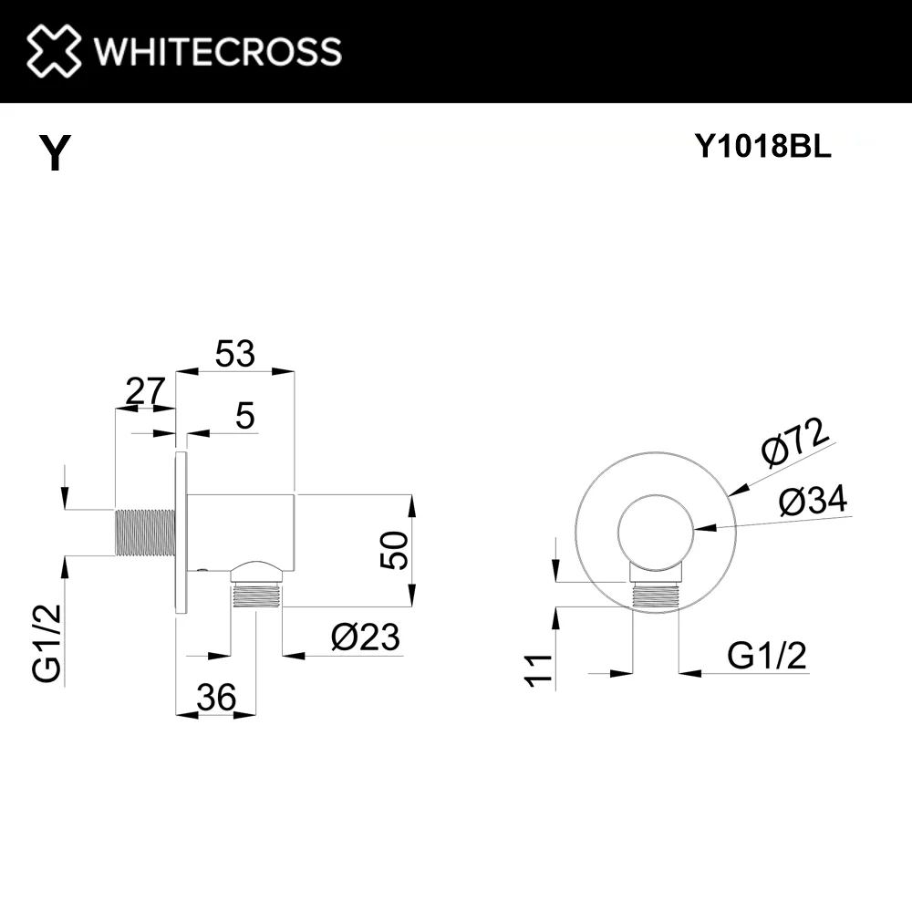 Шланговое подключение WHITECROSS Y Y1018BL, черный матовый Sancos — официальный сайт