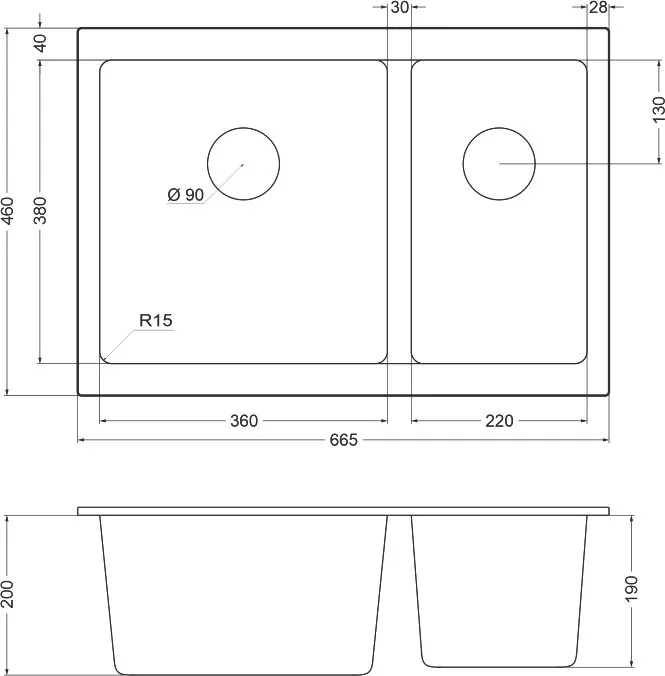 Мойка кухонная Emar Quartz EMQ-2665.PL Барит Sancos — официальный сайт