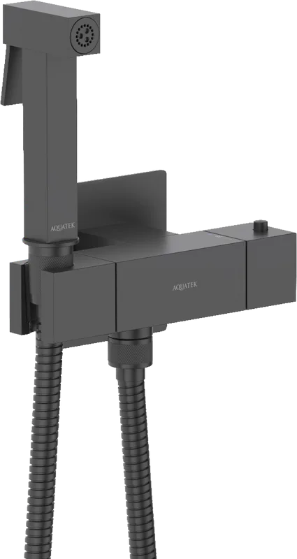 Гигиенический душ AQUATEK Либра AQ1028MB со смесителем, С ВНУТРЕННЕЙ ЧАСТЬЮ, матовый черный Sancos — официальный сайт