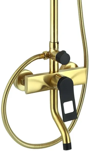 Душевая стойка Bronze de Luxe Element EL77/1GB, матовое золото, черная Sancos — официальный сайт