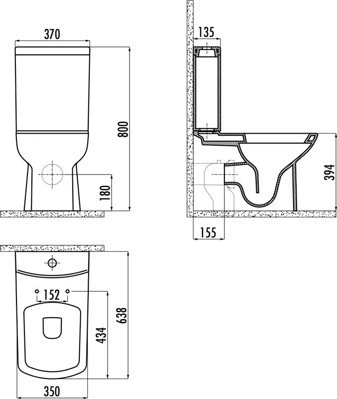 Чаша для унитаза-компакта Creavit Lara LR360.00400 с биде и краном Sancos — официальный сайт