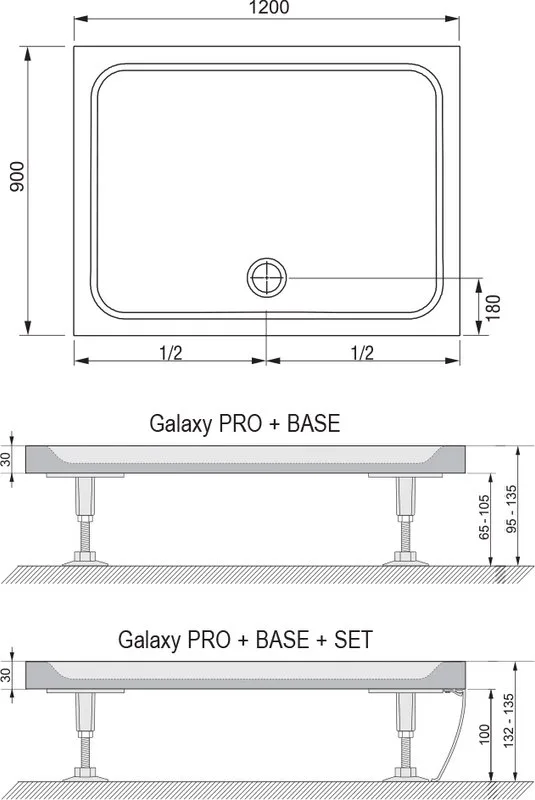Поддон для душа Ravak Galaxy Pro Chrome Gigant Pro 120х90 Sancos — официальный сайт