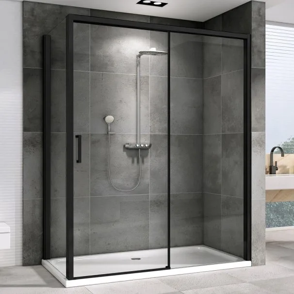 Душевой уголок Abber Komfort AG93140B-S92B 140x90, профиль черный, стекло прозрачное Sancos — официальный сайт