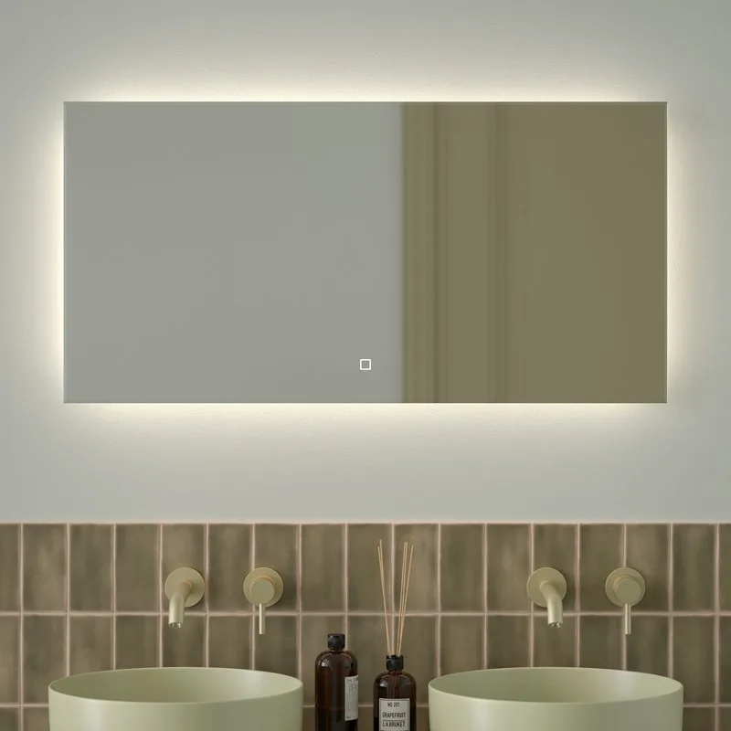Зеркало Defesto Glow DF 2505SH 100х50 с LED-подсветкой, 4 500 K, сенсорный выключатель