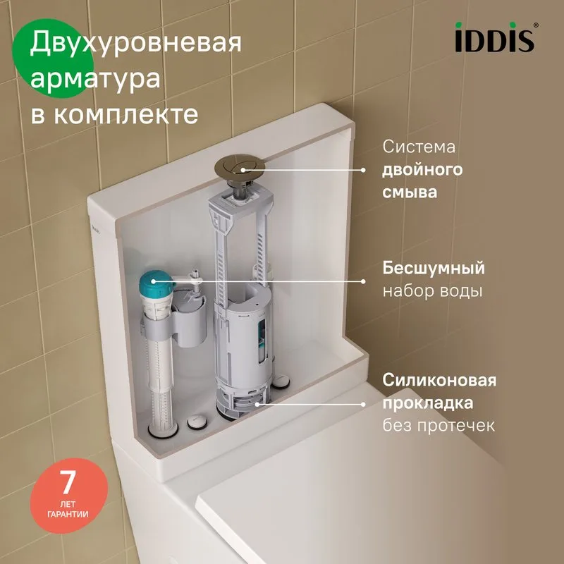 Унитаз-компакт напольный IDDIS Slide SLIRDSEi24 безободковый, глянцевый белый Sancos — официальный сайт