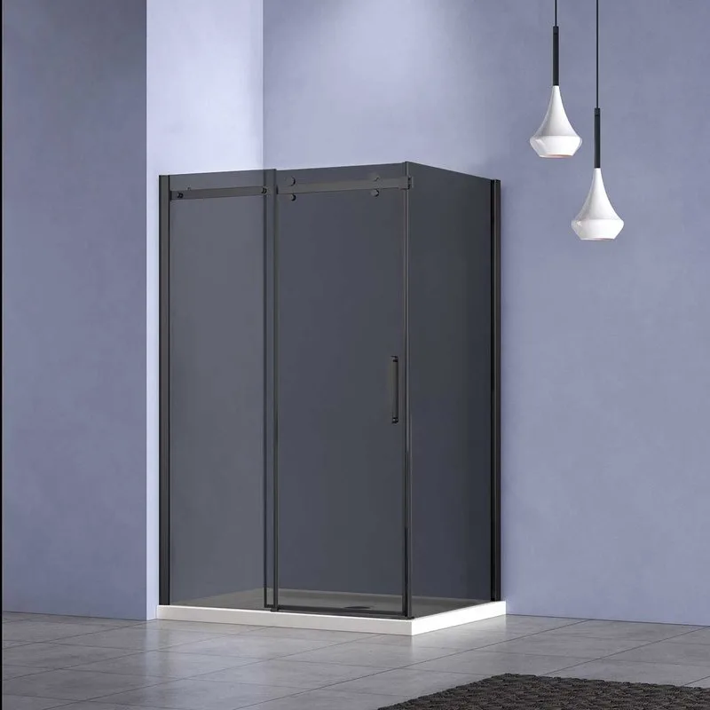 Душевой уголок Vincea Como-N VSR-4CN1014CGB 140х100, профиль матовый черный, стекло тонированное сер Sancos — официальный сайт