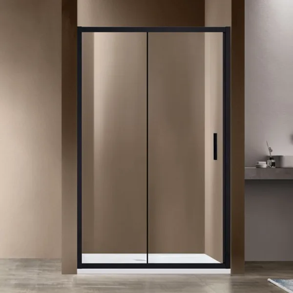 Душевая дверь в нишу Vincea Garda VDS-1G150CLB 150 см, профиль черный, стекло прозрачное