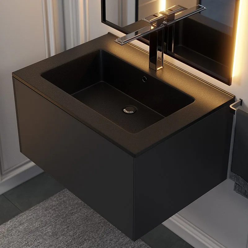 Мебельная раковина Uperwood Parma Quartz 291003003 65 см, матовая черная, космос Sancos — официальный сайт