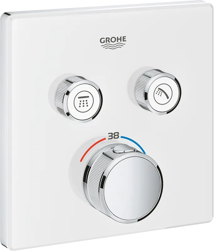 Термостатический смеситель встраиваемый Grohe Grohtherm SmartControl 29156LS0 для душа, moon white Sancos — официальный сайт