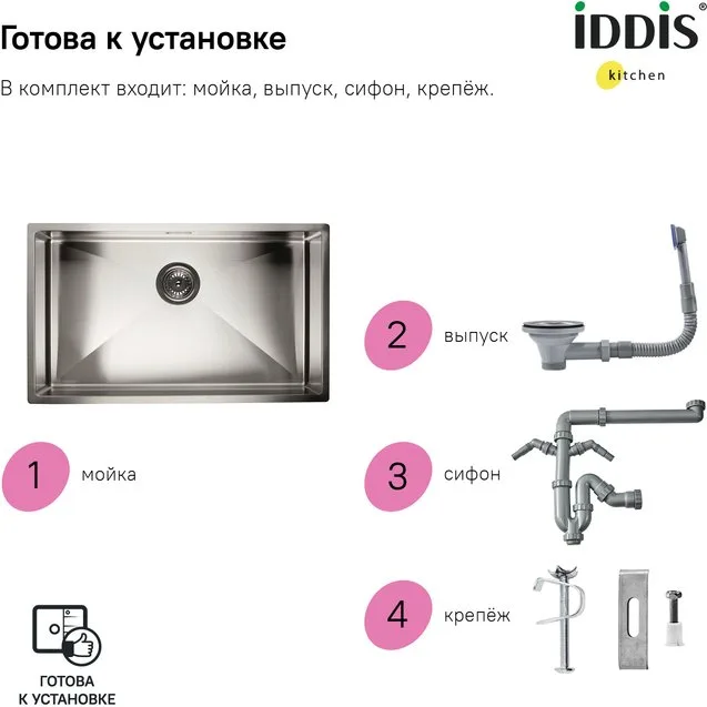Мойка кухонная IDDIS Edifice EDI74S0i77 Sancos — официальный сайт