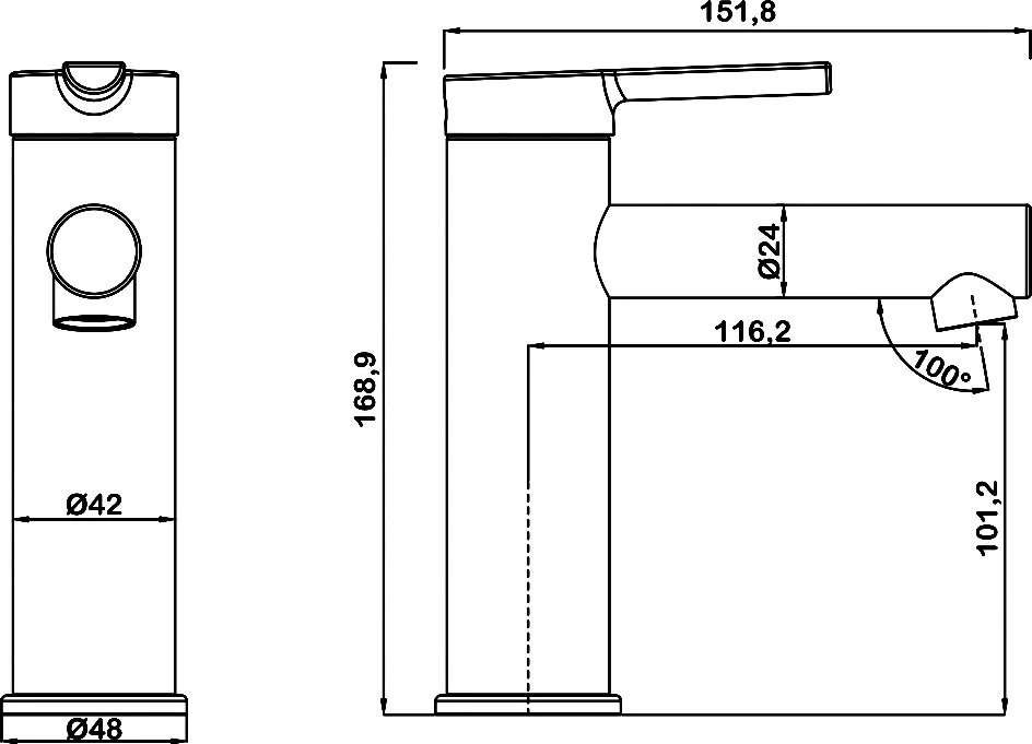 Смеситель для раковины Swedbe Diana 1010 хром Sancos — официальный сайт