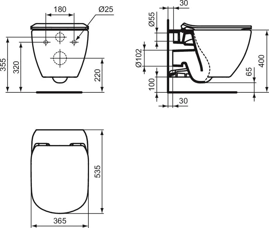 Унитаз подвесной Ideal Standard IdealMood T4665V3 Sancos — официальный сайт
