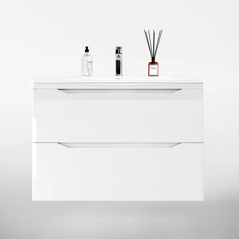 Тумба под раковину без столешницы Style Line Марелла 80 подвесная, антискрейтч, белый глянец