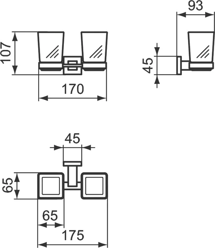 Стакан Ideal Standard Iom Square E2205AA двойной Sancos — официальный сайт