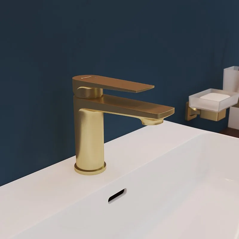 Смеситель Aqueduto Linha LIN0250, шлифованное золото Sancos — официальный сайт