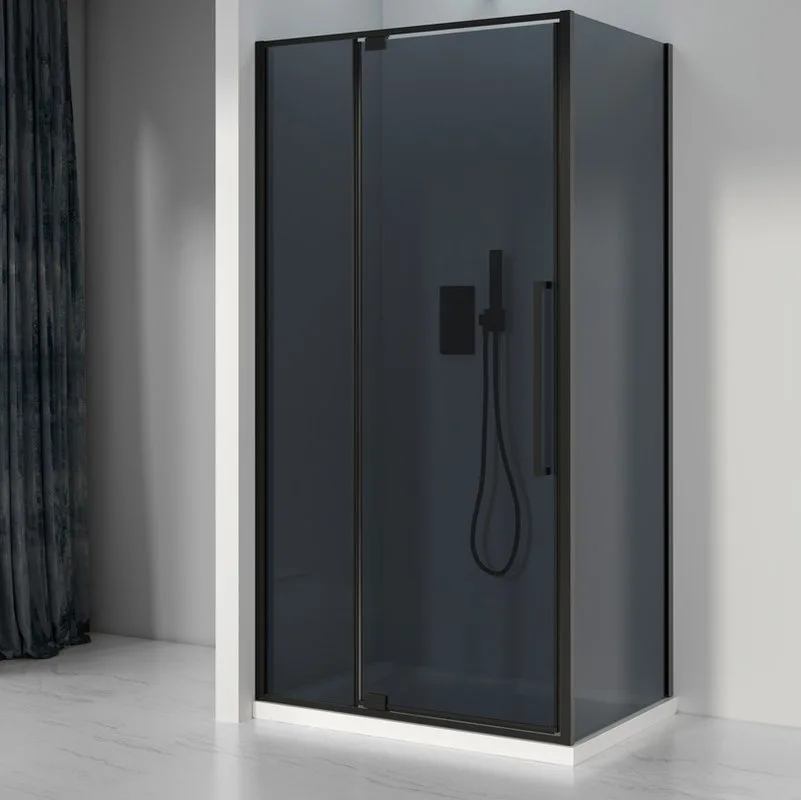 Душевой уголок Black&White Stellar Wind S812 BG 100х100, профиль черный, стекло тонированное Sancos — официальный сайт