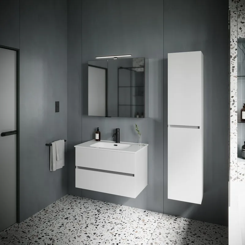 Тумба с раковиной Sancos Urban 80 см белый глянец Sancos — официальный сайт