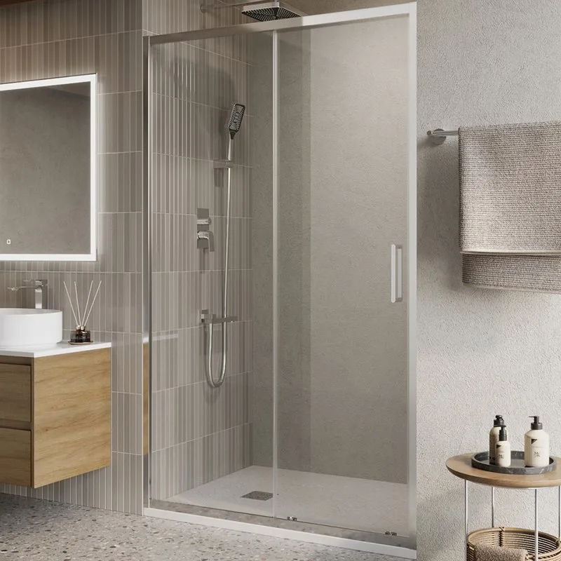 Душевая дверь в нишу BelBagno Luce BF-1-100-C-Cr профиль хром, стекло прозрачное Sancos — официальный сайт