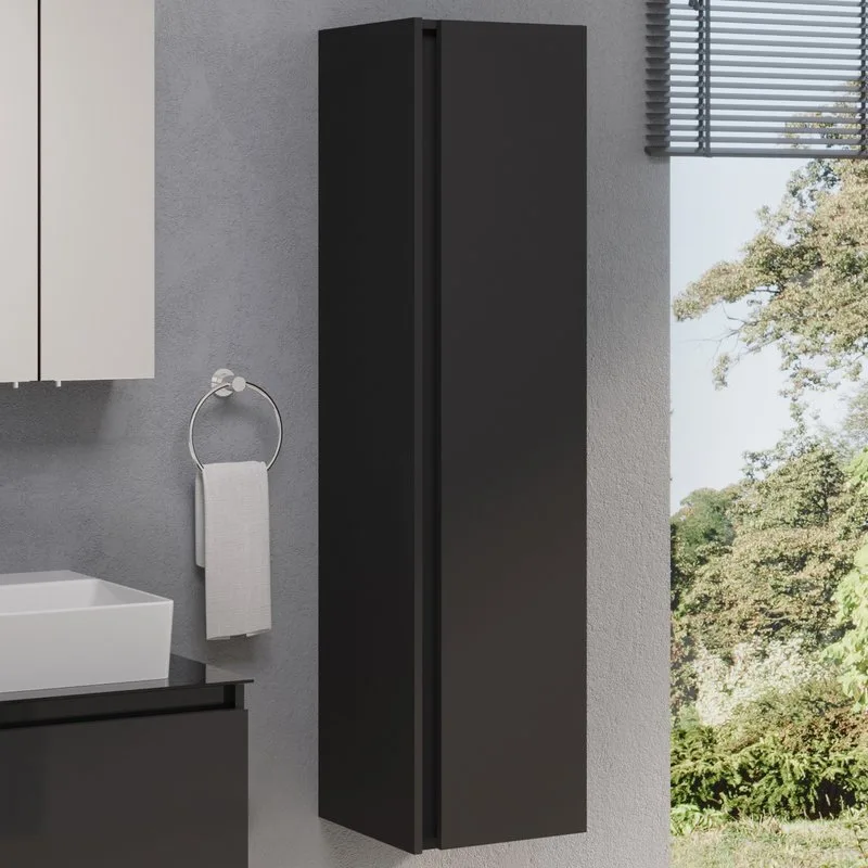 Шкаф-пенал для ванной VitrA Nuo 35 глянцевый антрацит Sancos — официальный сайт