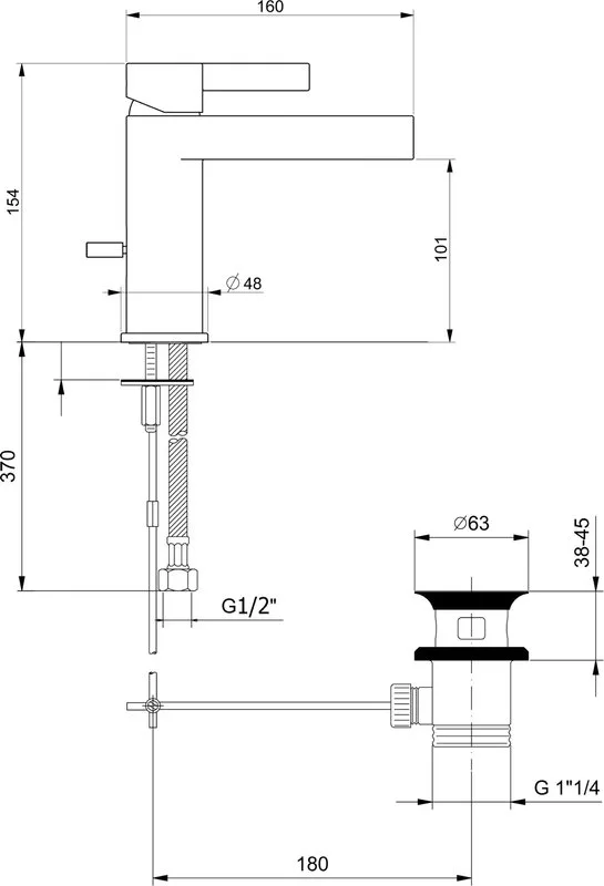 Смеситель для раковины Webert DoReMi DR830102015 хром Sancos — официальный сайт