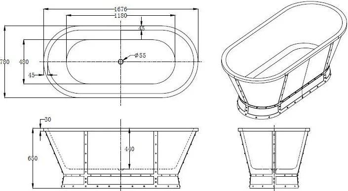 Акриловая ванна BelBagno BB35 170x80 см, отдельностоящая, белая, овальная, на ножках Sancos — официальный сайт