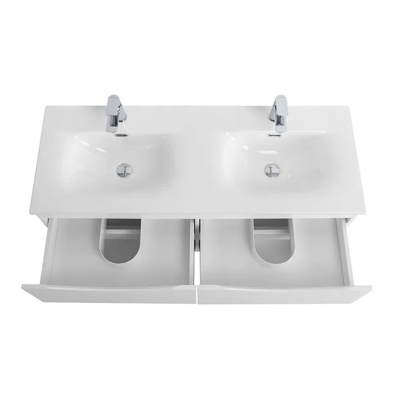 Тумба под раковину без столешницы BelBagno Marino-cer-n 120 подвесная, bianco lucido, для двоих Sancos — официальный сайт