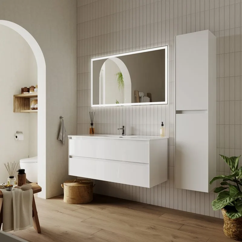 Тумба с раковиной Sancos Cento 120 см белый глянец Sancos — официальный сайт
