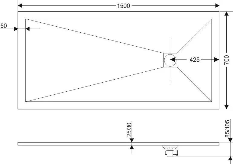 Поддон для душа RGW Stone Tray ST-157G 70х150 Sancos — официальный сайт