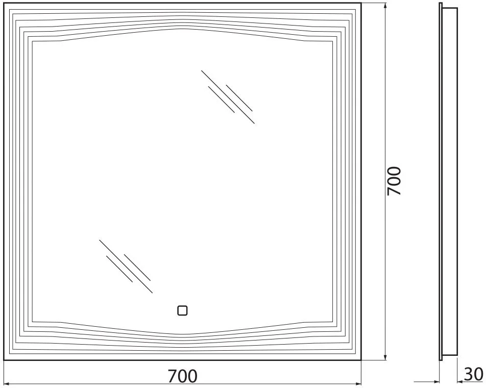 Зеркало BelBagno 70 SPC-LNS-700-700-LED-TCH Sancos — официальный сайт
