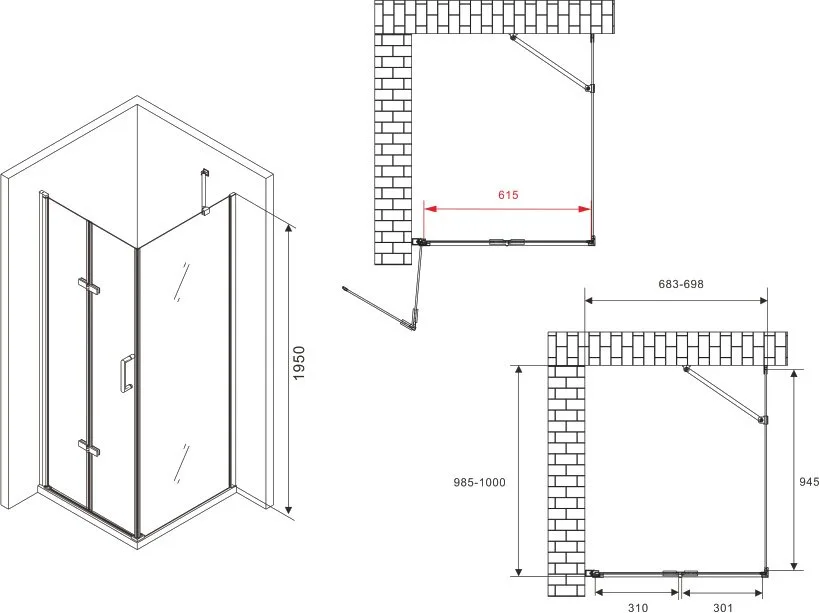 Душевой уголок Abber Zart AG08070P-S101 70х100, профиль хром, стекло прозрачное Sancos — официальный сайт