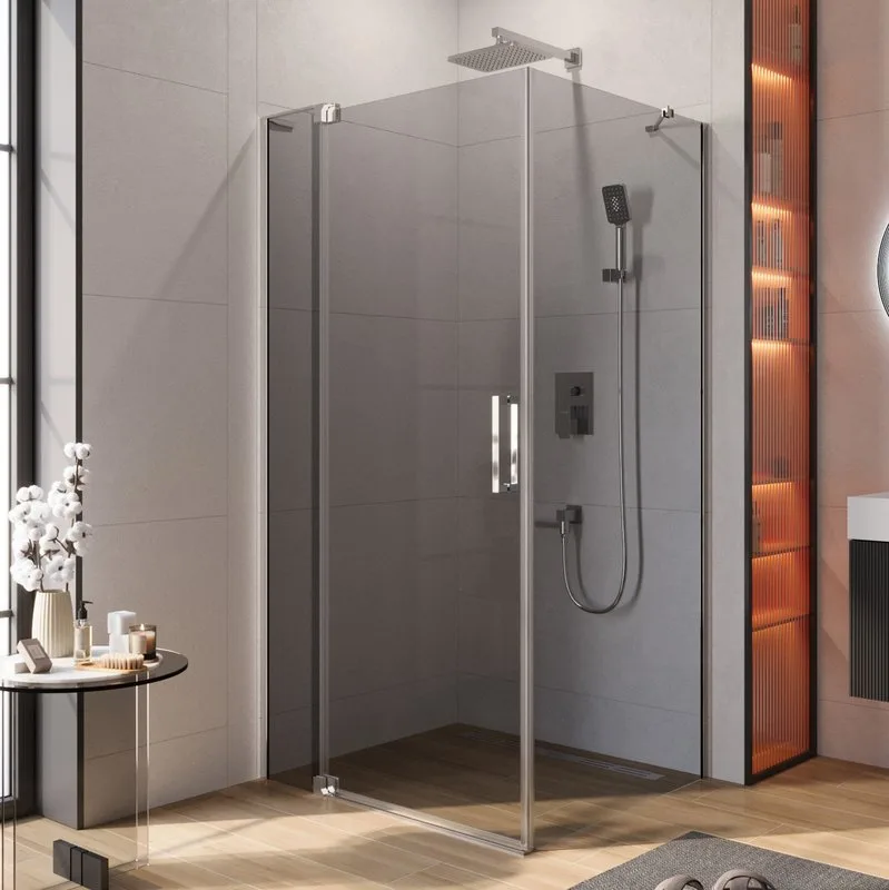 Душевой уголок Cezares Slider AH 1 100-100/110 Grigio Cr профиль хром, стекло серое Sancos — официальный сайт