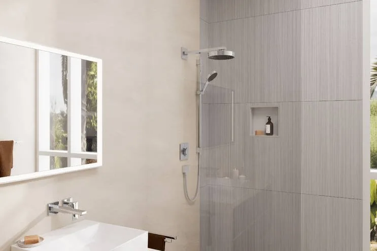 Кронштейн для верхнего душа Hansgrohe Square 27694000 38,9 см, хром Sancos — официальный сайт