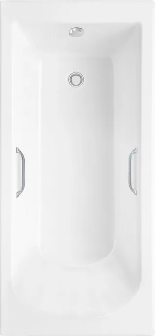 Ванна из литьевого мрамора Delice Scandi 180х75 см, пристенная с ручками хром