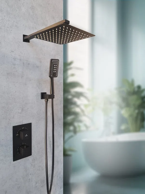 Душевой комплект AltroBagno Aperto 040104 NeOp, С ВНУТРЕННЕЙ ЧАСТЬЮ, матовый черный Sancos — официальный сайт