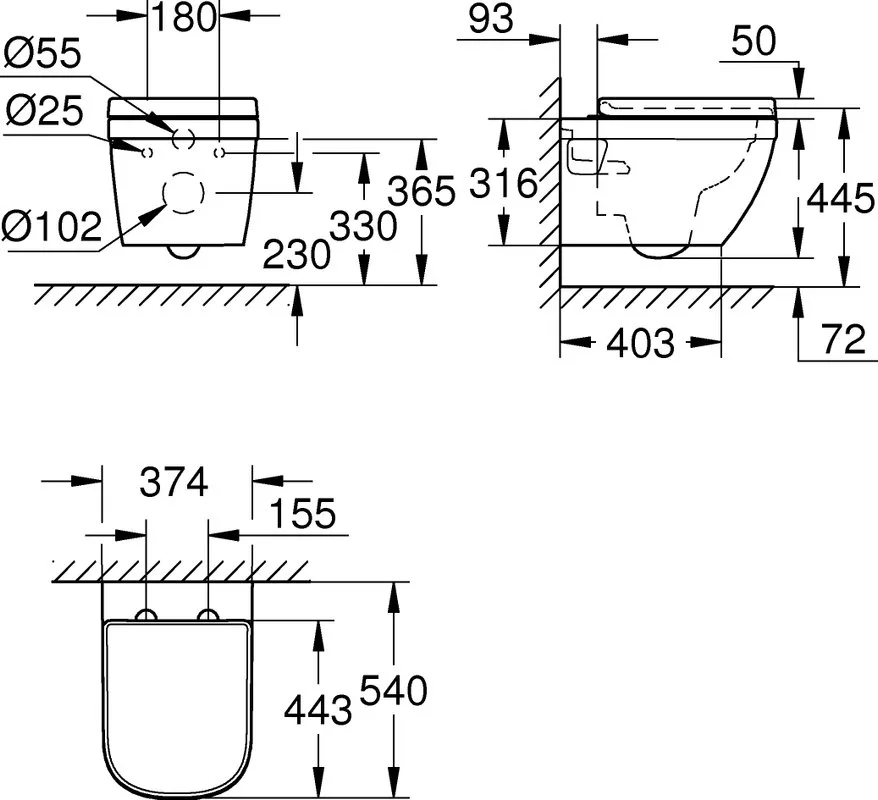 Унитаз подвесной Grohe Euro Ceramic 39703000 Sancos — официальный сайт