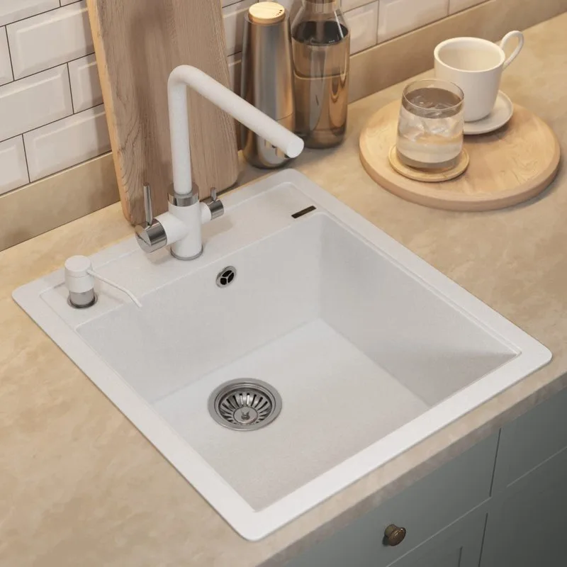 Кухонная мойка кварцевая Uperwood Quartz UPD-07-01, прямоугольная, белая Sancos — официальный сайт